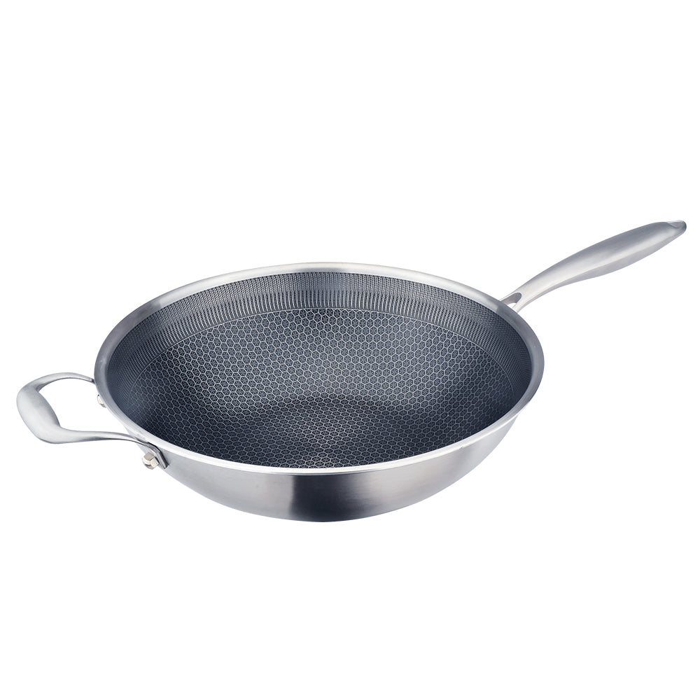 Le idea│CLARE 316 stainless steel non-stick wok honeycomb coated non-stick wok without lid