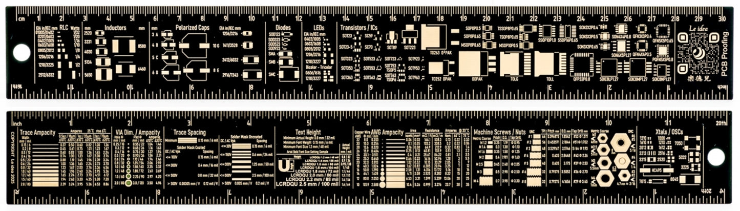 Le idea 樂德兒│30CM PCB Ruler 電路板直尺 電子工程尺 PCB打樣 樂德兒沉金電路板尺