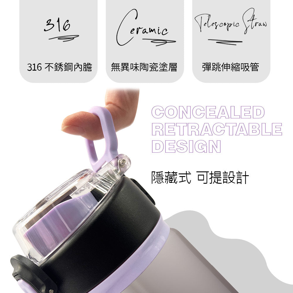 Le idea 樂德兒│PERFECT 理想牌 晶鑽 316不鏽鋼 陶瓷運動彈跳杯 保溫杯 陶瓷杯 彈蓋杯 雙飲杯