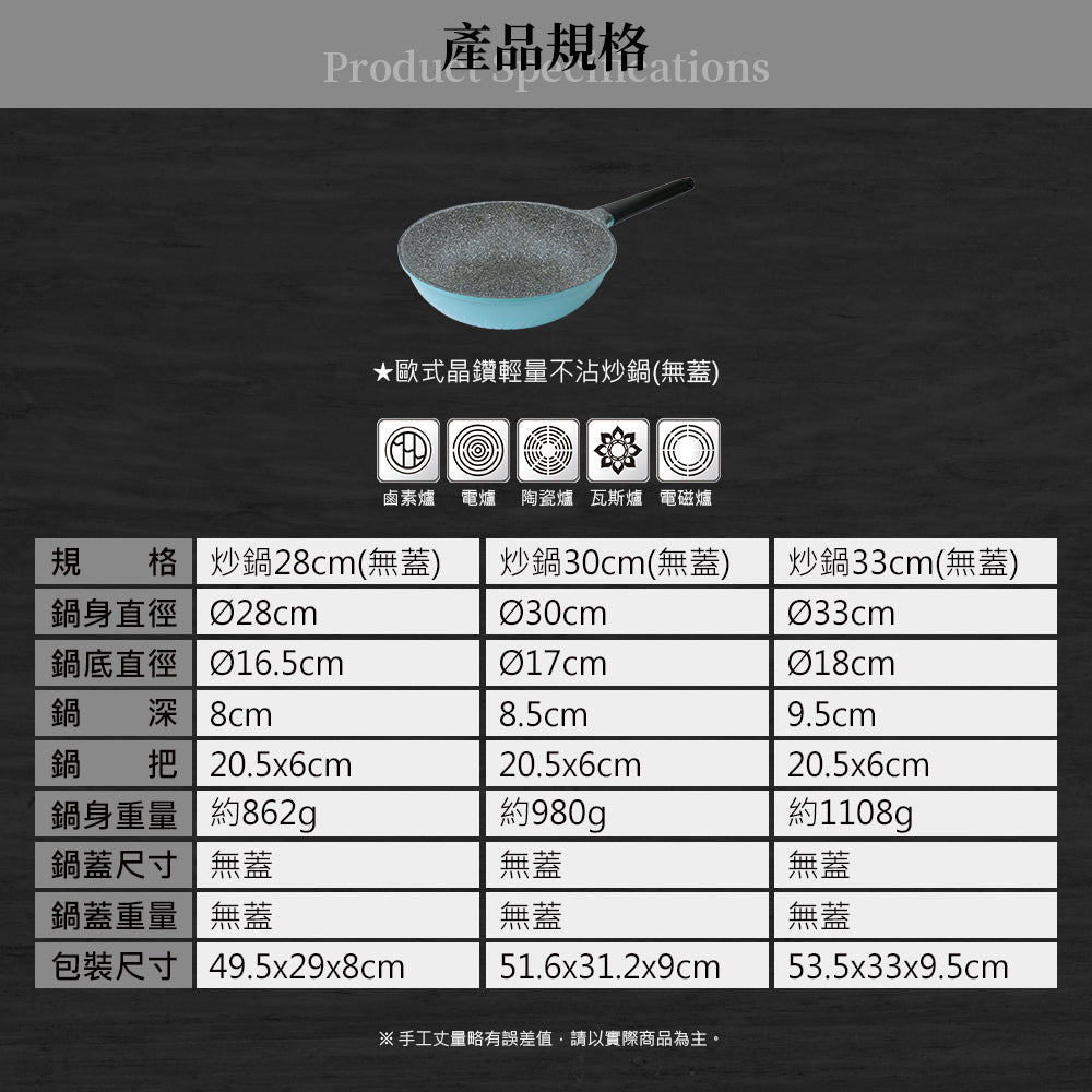 Le idea 樂德兒│Miyaco 米雅可 歐式 晶鑽 輕量 不沾 炒鍋 IH 無蓋