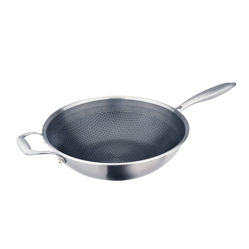 Le idea│CLARE 316 stainless steel non-stick wok honeycomb coated non-stick wok without lid