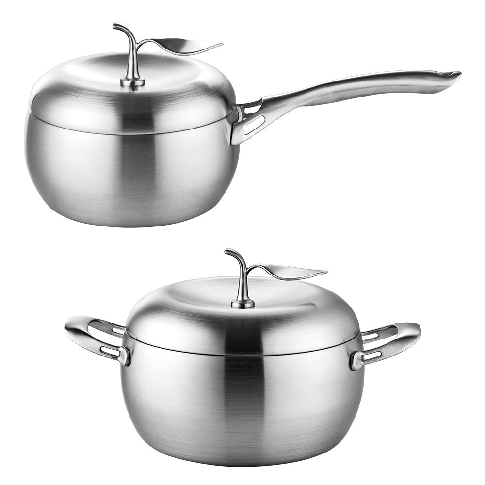 Le idea 樂德兒│PERFECT 理想牌 極緻 316不鏽鋼 蘋果型 七層 複合金 湯鍋 附蓋