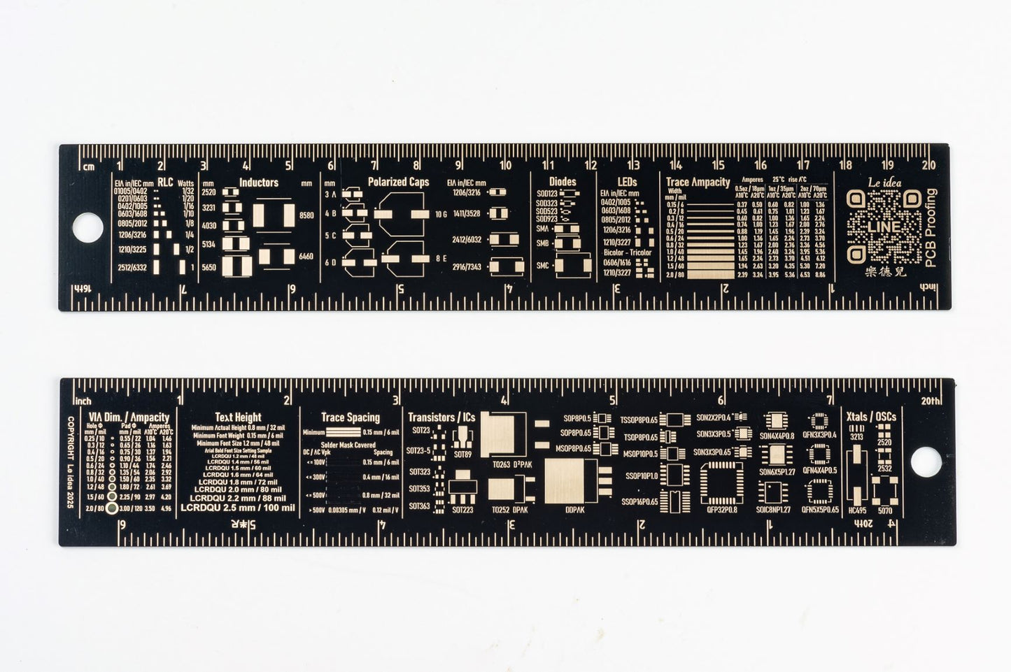 Le idea 樂德兒│20CM PCB Ruler 電路板直尺 電子工程尺 PCB打樣 樂德兒沉金電路板尺
